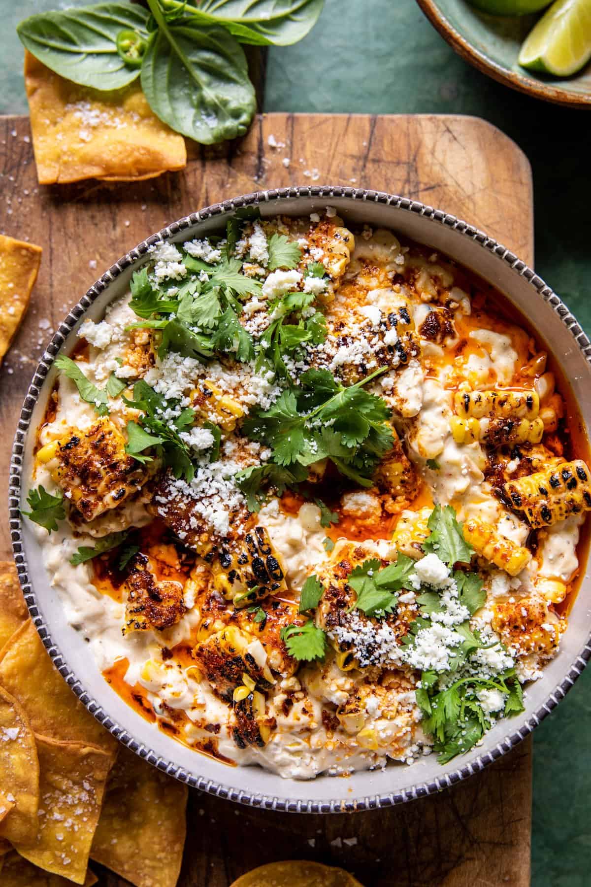Mexican Street Corn Dip with Chili Butter and Cotija