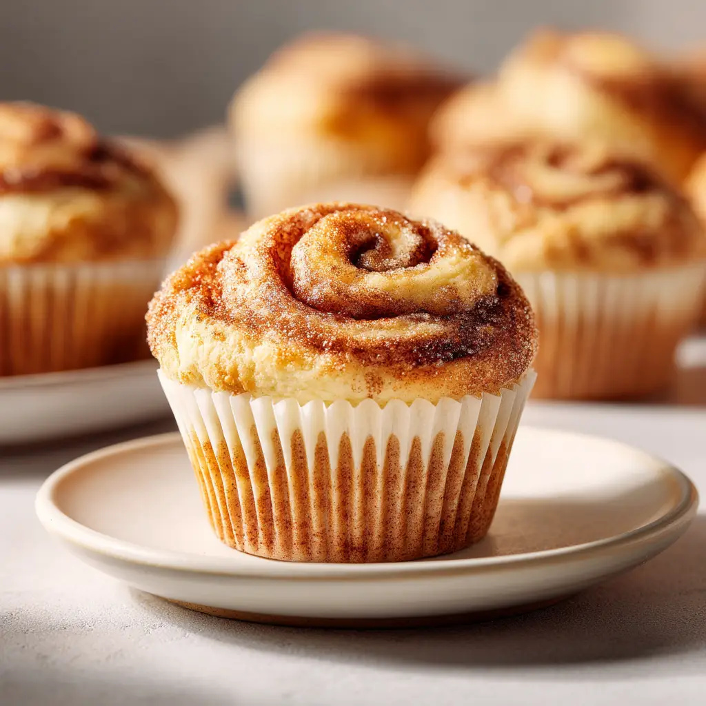 Cinnamon Roll Protein Muffins with Cinnamon Swirl and Glaze