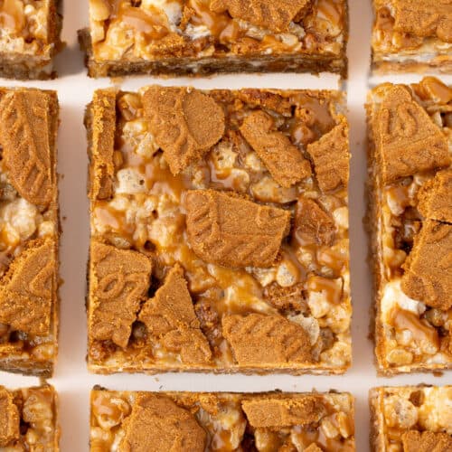 Biscoff Rice Krispie Treats with Cookie Butter and Cookies
