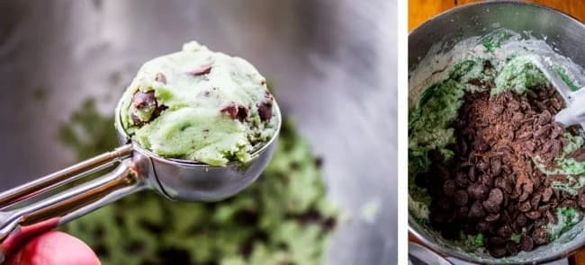 Mint Chocolate Chip Cookies with Peppermint and Dark Chocolate