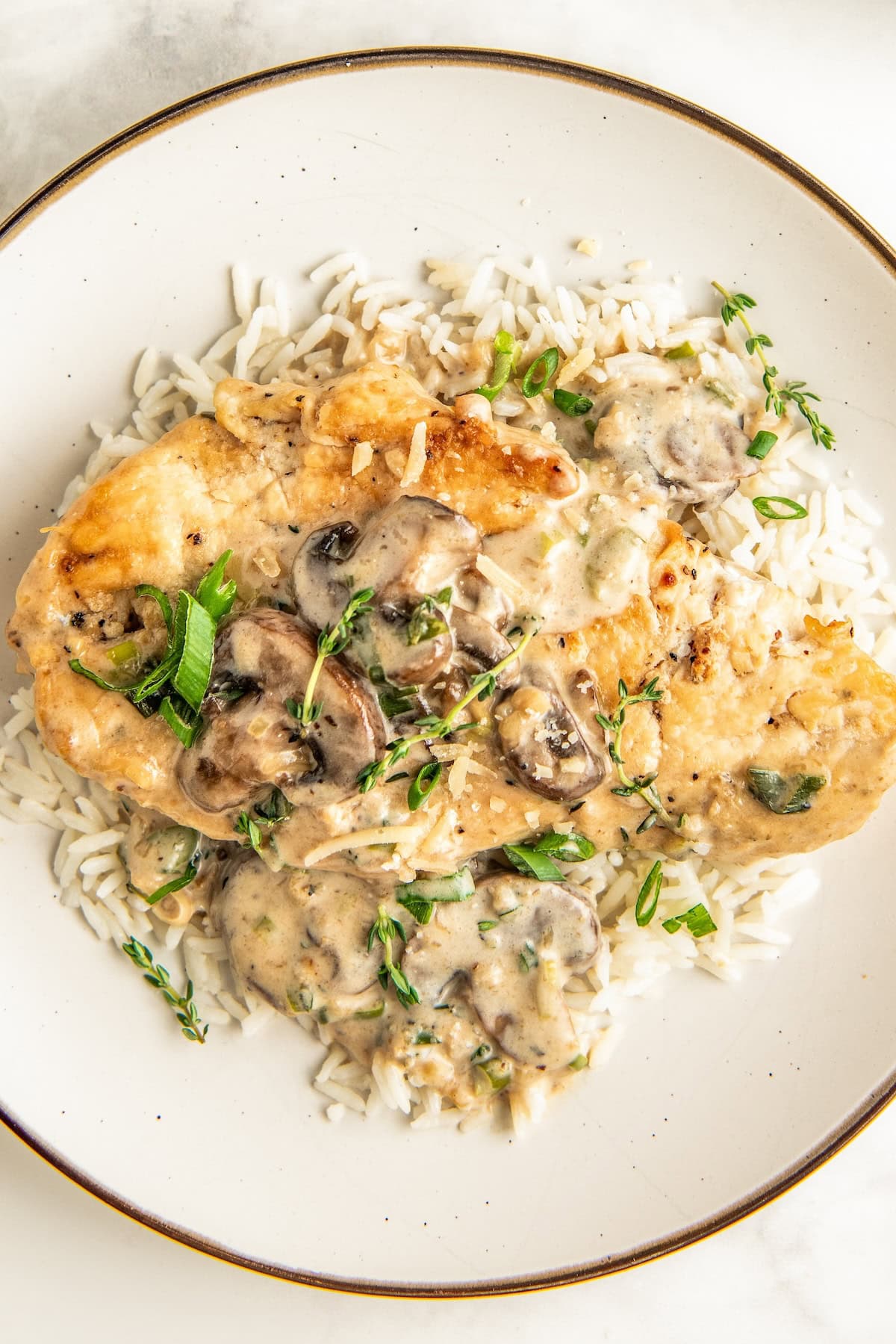 Skillet Asiago Chicken and Mushrooms: 30-Minute Dinner