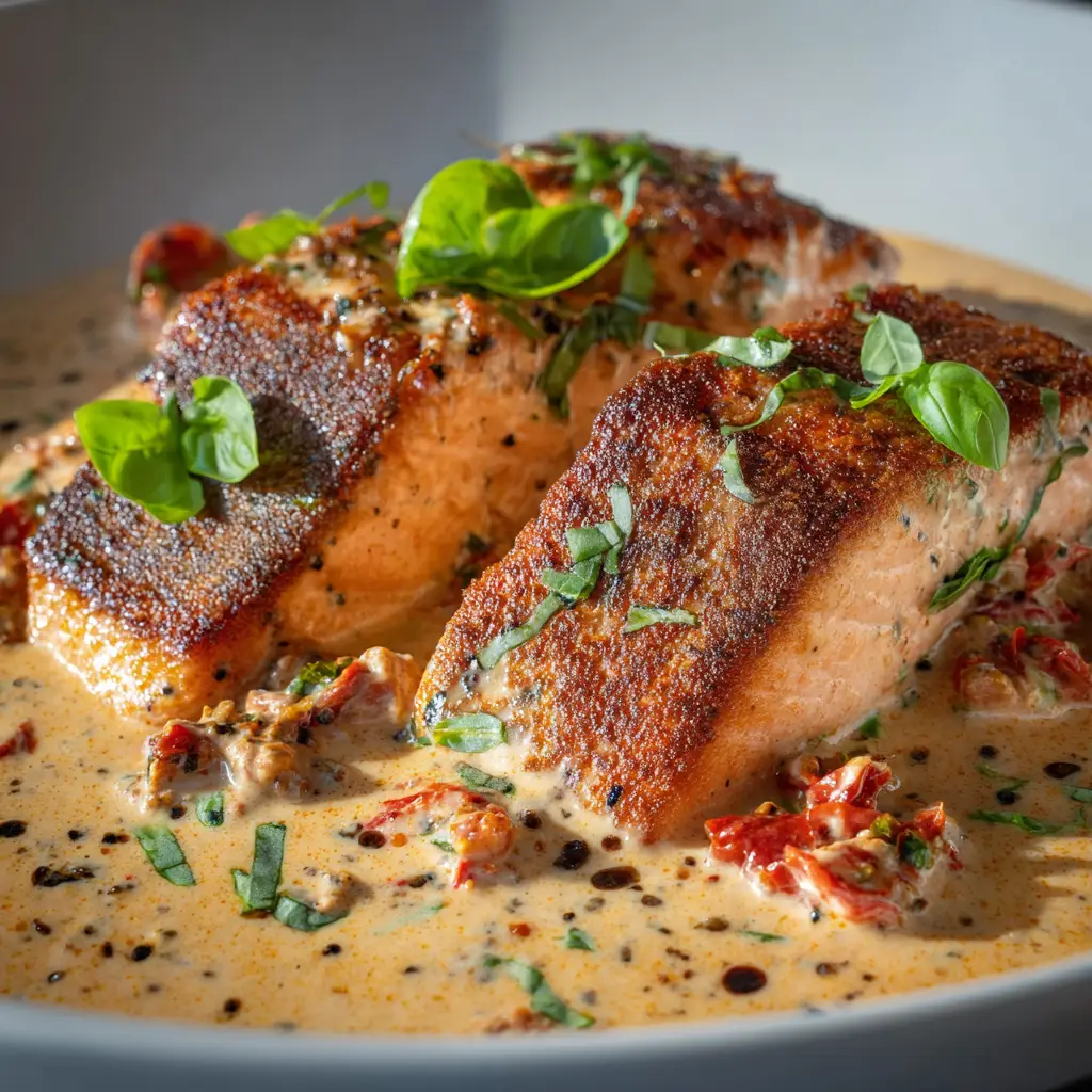 Marry Me Salmon With Sun-Dried Tomato Cream Sauce