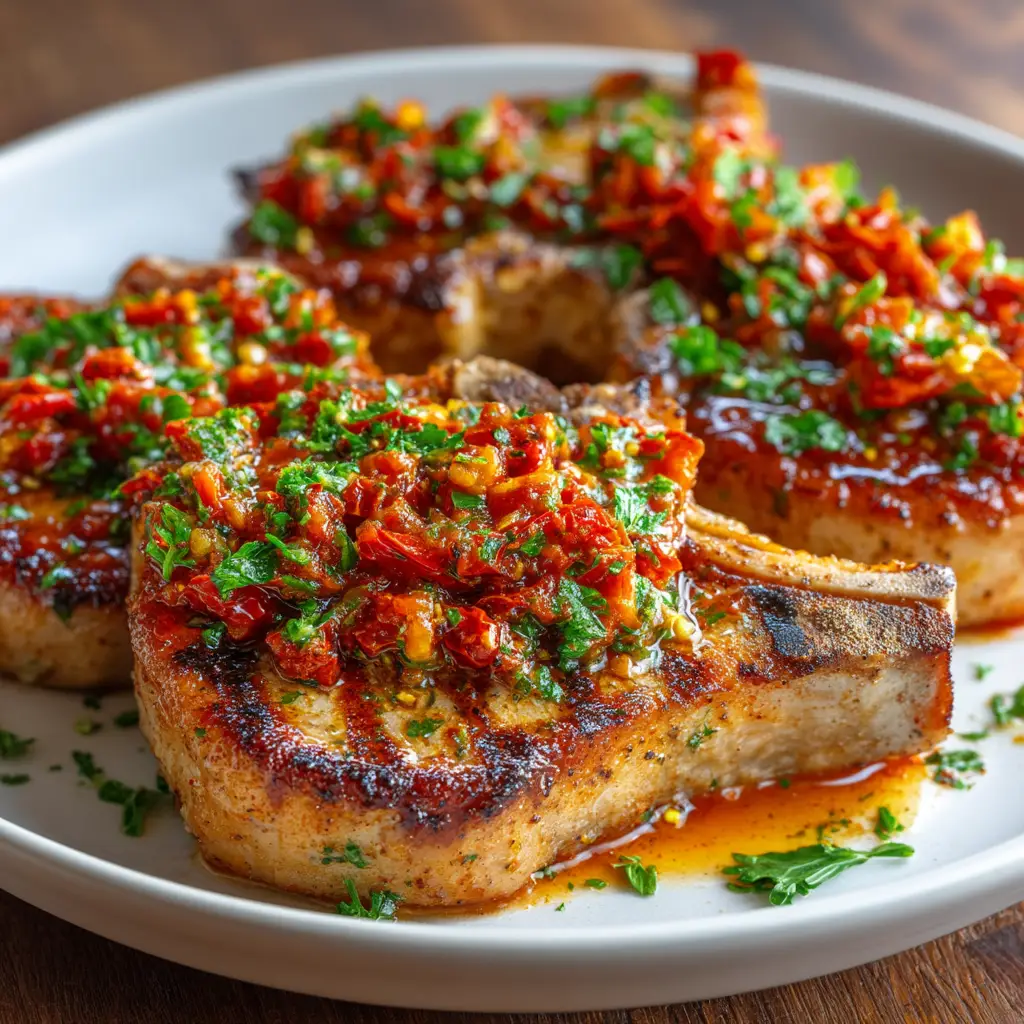 Sicilian Pork Chops with Parmesan Herb Crust
