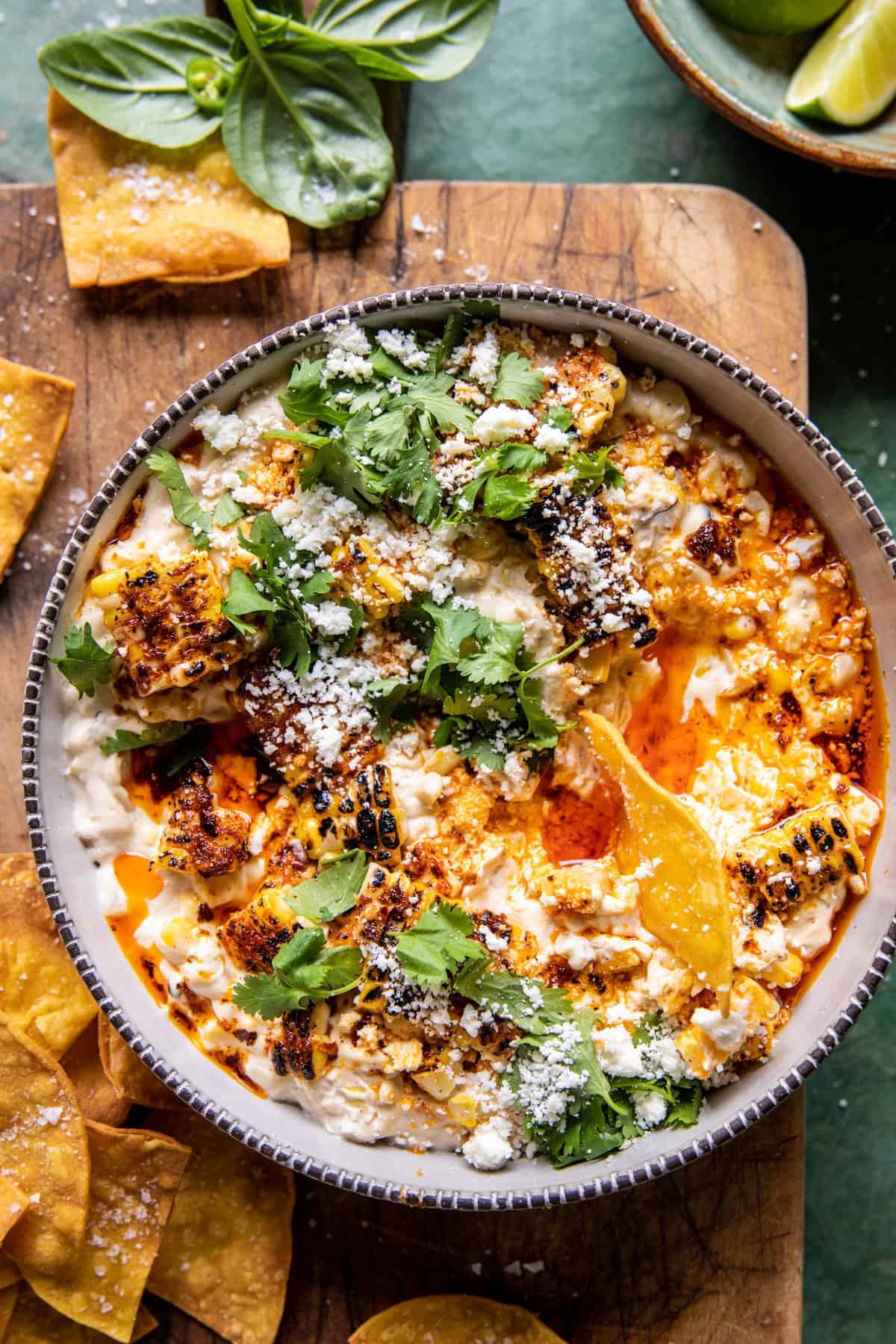 Mexican Street Corn Dip with Chili Butter and Cotija