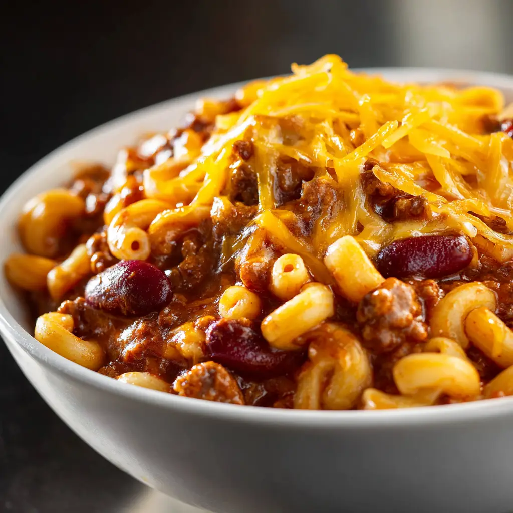 One-Pot Chili Mac and Cheese with Sharp Cheddar