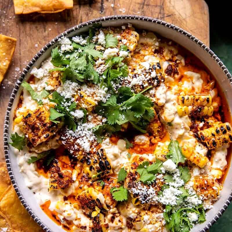 Mexican Street Corn Dip with Chili Butter and Cotija