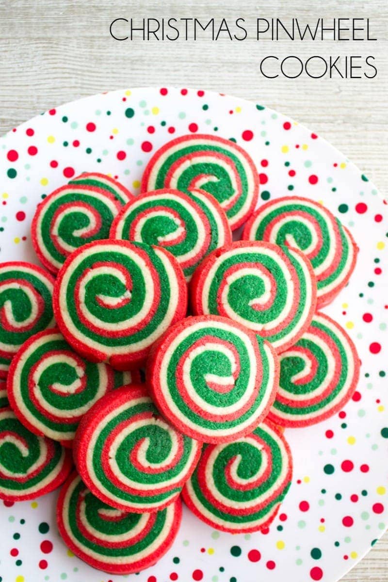 Christmas Pinwheel Cookies: Red, White, and Green Swirls
